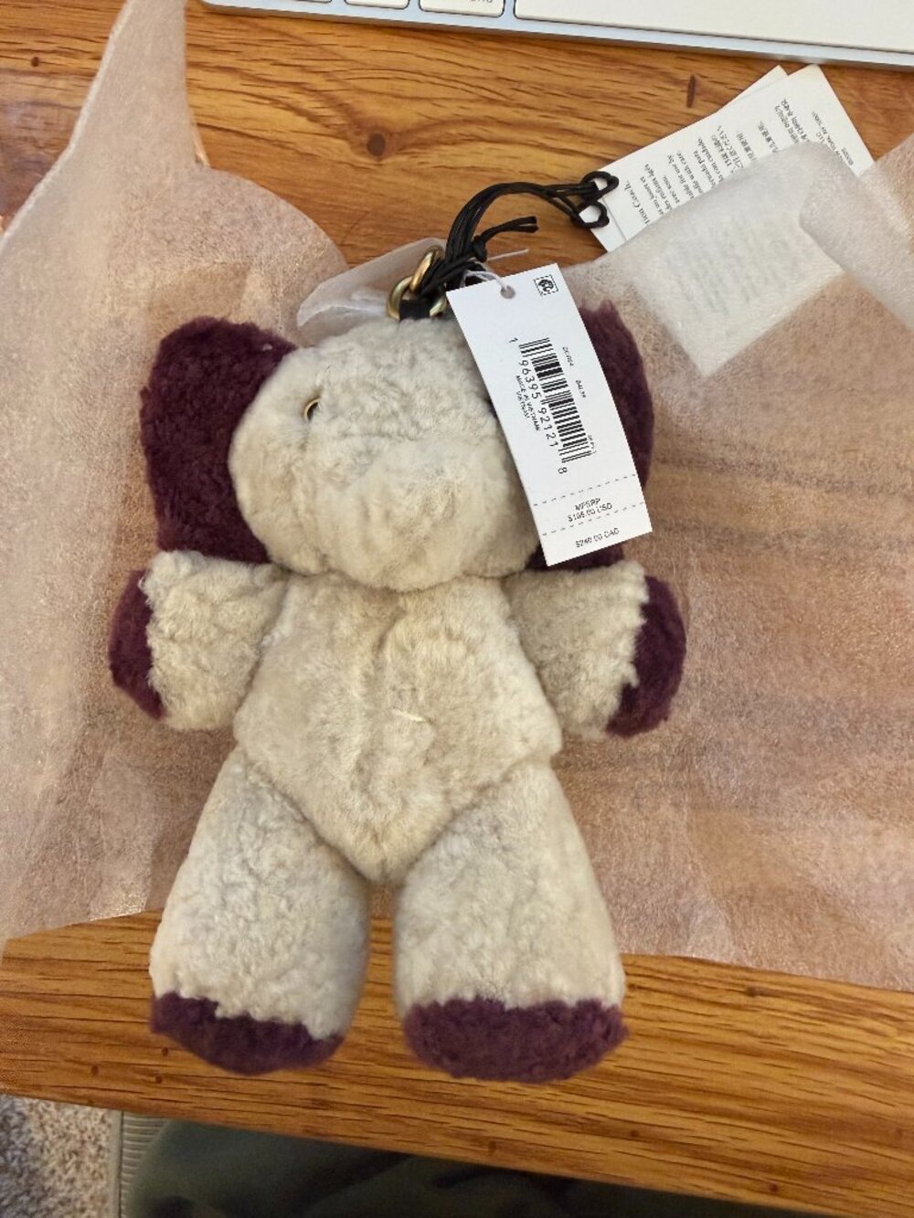NWT: Ellie Bag Charm in Shearling